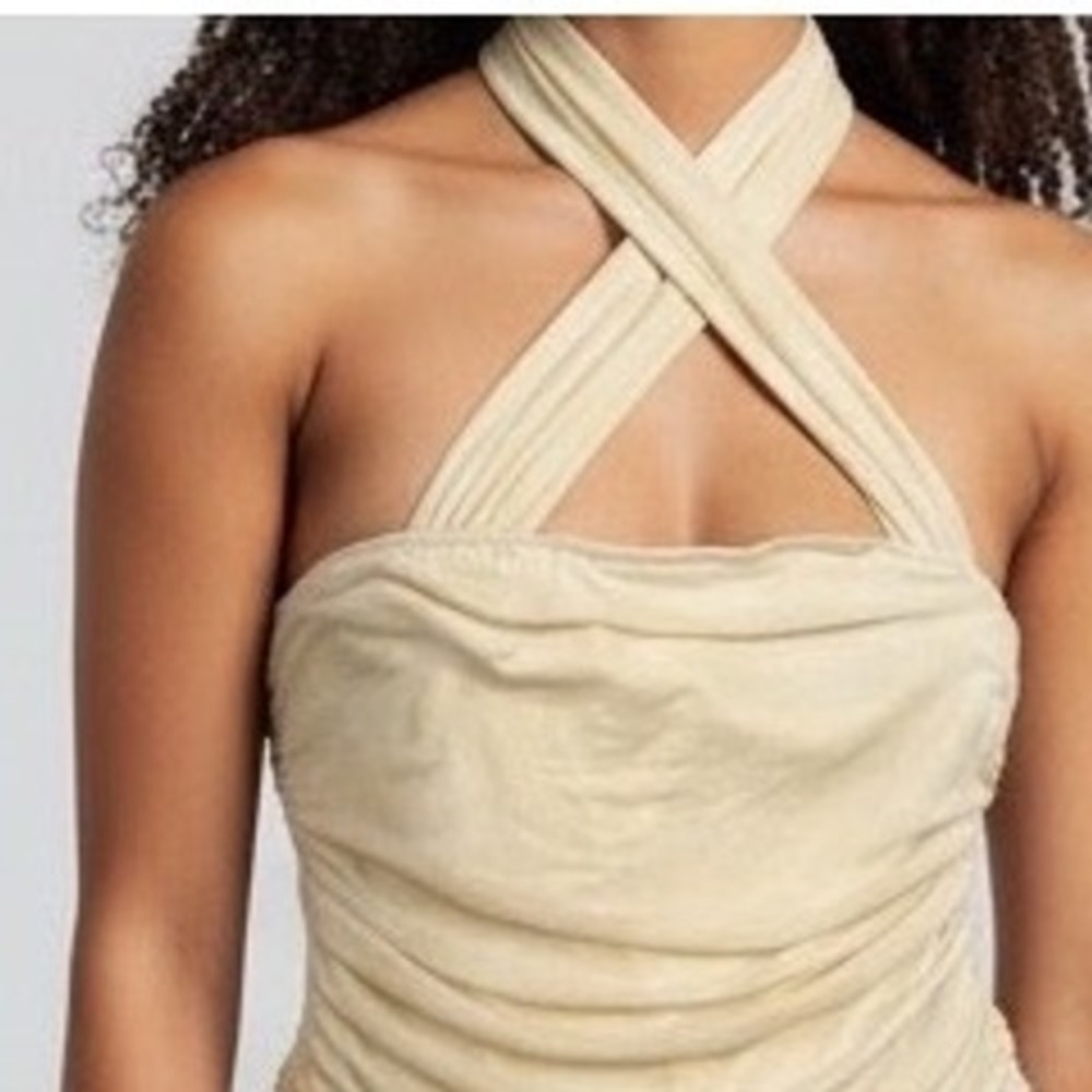Ruched Mesh Halter Top Plus Size 1XL NWT‎ festival party regencycore romance